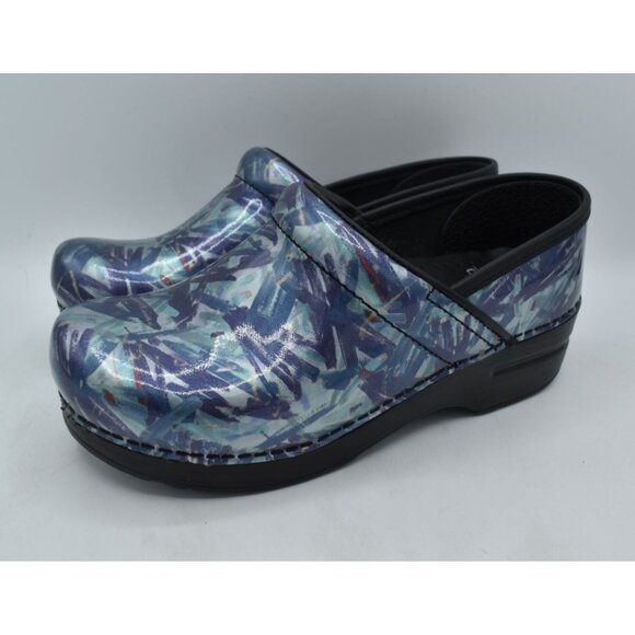 Dansko Women Size EU 37 US 6.5-7 Patent Leather Painted Professional Clogs Shoes